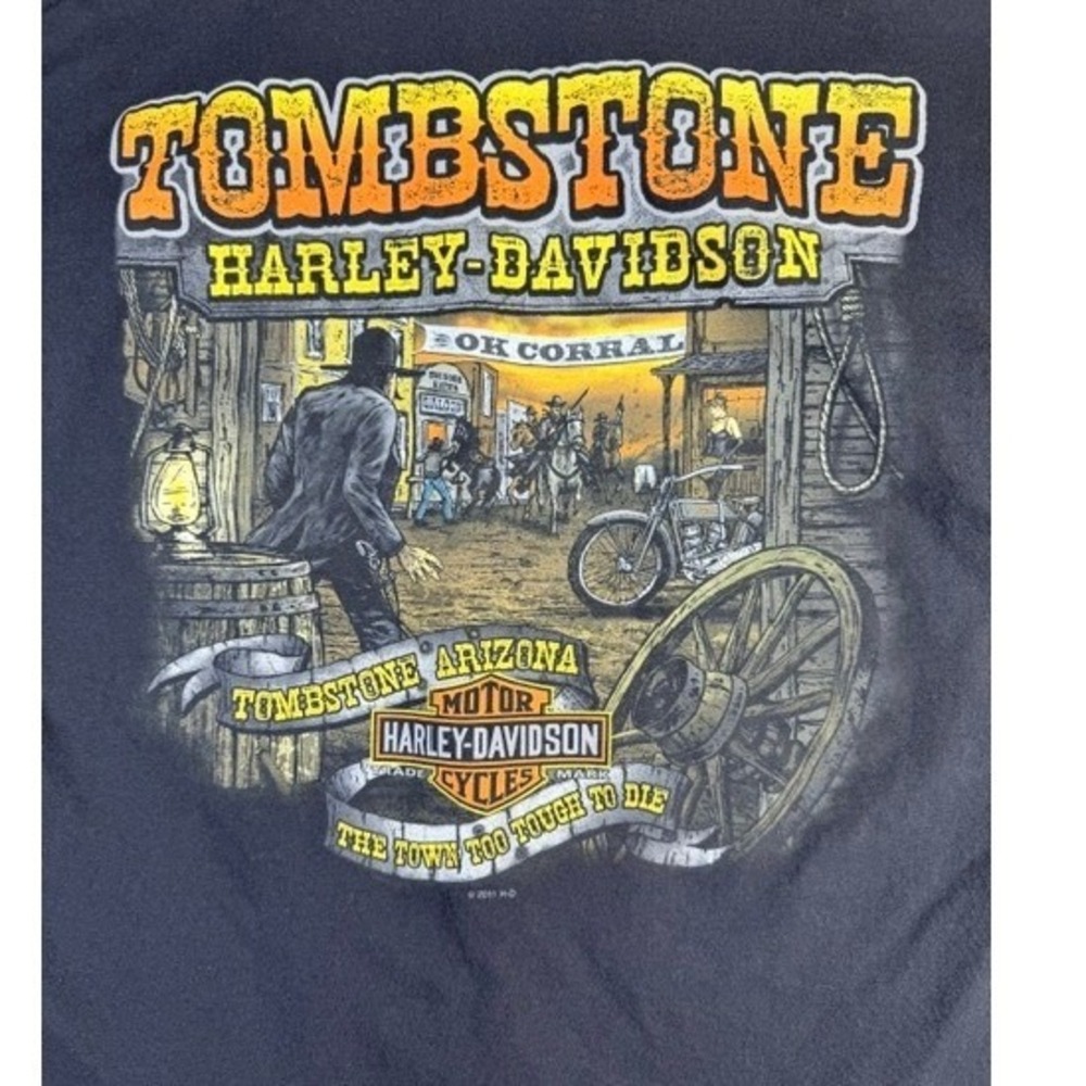 Harley Davidson Tombstone Arizona Men's L T Shirt Eagle Motorcycle 2012